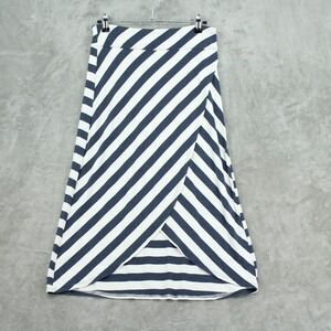Athleta Skirt Women XS Ribbon Tulip Midi Nautical Cabana Lounge Athleisure Navy